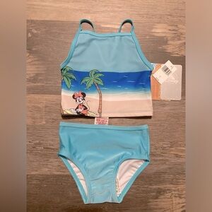 Disneys Minnie Mouse Blue 2 piece girls swimsuit